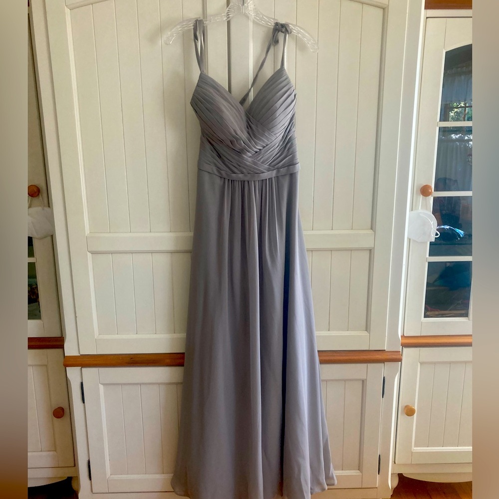 Azazie SILVER Amari Bridesmaid Dress Size A8
